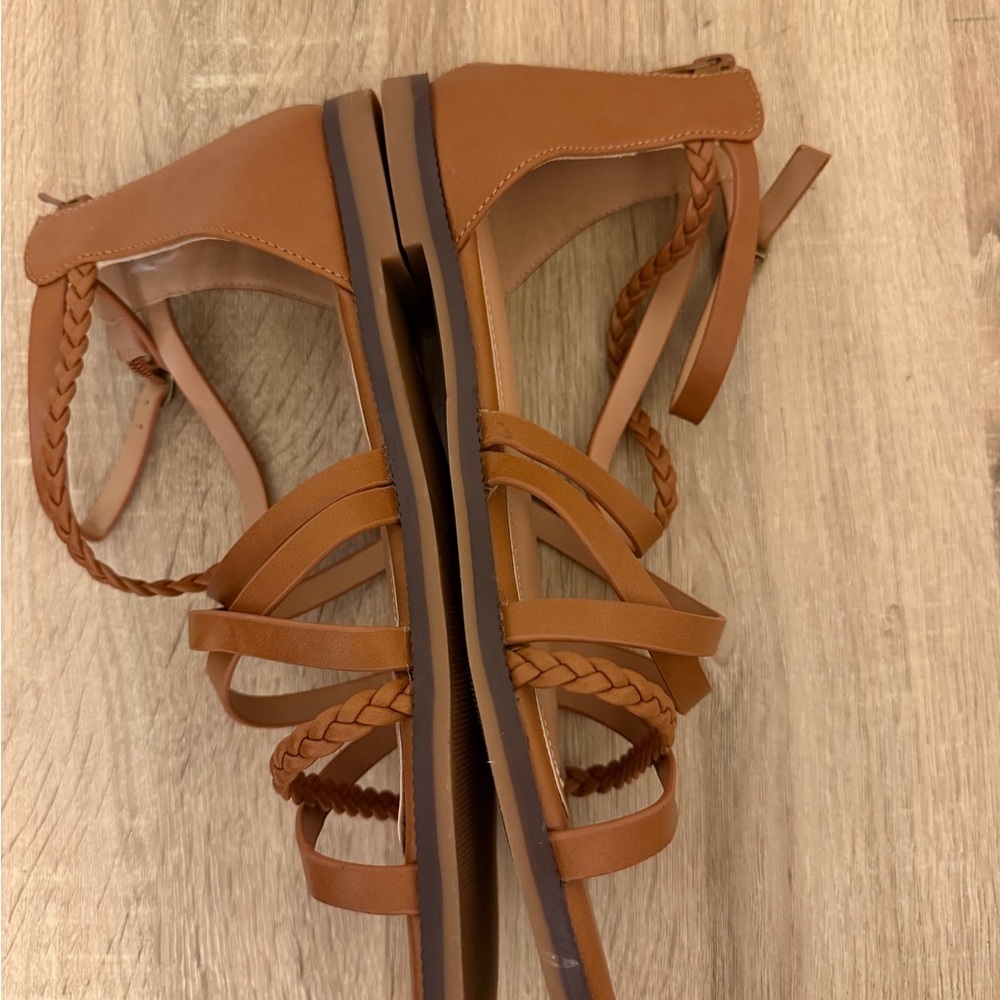 Maurices Comfortable Gladiator Tan Strappy Sandals - Picture 6 of 8